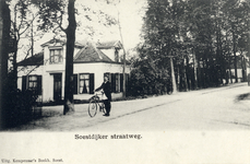 14292 Gezicht in de Rijksstraatweg met een herenhuis en bomen te Soestdijk (gemeente Soest). N.B. De straatnaam ...